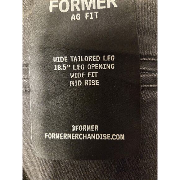 Former Brand Austyn Gillette Pants Mens 30 Black Denim Skate Logo Cropped Y2K - Picture 8 of 15